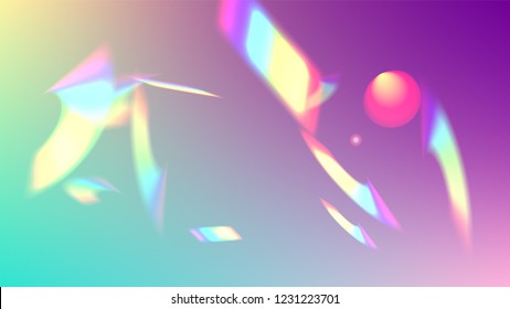 Holographic Light Glitch Effect. Iridescent Background. 
Vector Rainbow Gradient with Sunshine Glare.  
Mesh Holographic Foil. Trendy Hologram Vector Background. Creative Festive Backdrop. 
