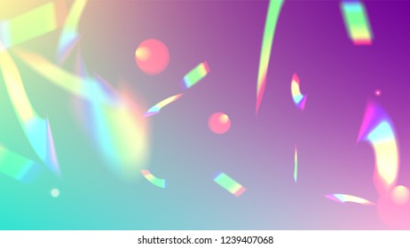 Holographic Light Glitch Effect. Iridescent Background. 
Vector Rainbow Gradient with Sunshine Glare.  
 Trendy Hologram Vector Background. Mesh Holographic Foil. Creative Festive Backdrop. 
