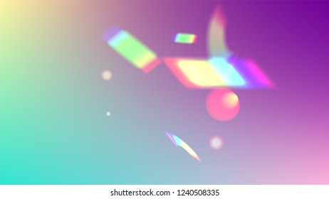 Holographic Light Glitch Effect. Iridescent Background. 
Vector Rainbow Gradient with Sunshine Glare.  Creative Festive Backdrop. 
Mesh Holographic Foil. Trendy Hologram Vector Background.
