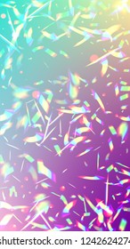Holographic Light Glitch Effect. Iridescent Background. 
Vector Rainbow Gradient with Sunshine Glare.  
Mesh Holographic Foil. Trendy Hologram Vector Background. Creative Festive Backdrop. 
