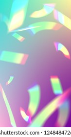 Holographic Light Glitch Effect. Iridescent Background. 
Vector Rainbow Gradient with Sunshine Glare.  Creative Festive Backdrop. 
Mesh Holographic Foil. Trendy Hologram Vector Background.
