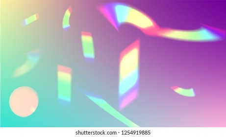 Holographic Light Glitch Effect. Iridescent Background. 
Vector Rainbow Gradient with Sunshine Glare.  
 Trendy Hologram Vector Background. Mesh Holographic Foil. Creative Festive Backdrop. 
