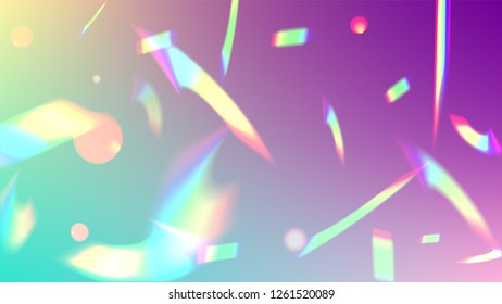 Holographic Light Glitch Effect. Iridescent Background. 
Vector Rainbow Gradient with Sunshine Glare.  
Mesh Holographic Foil. Trendy Hologram Vector Background. Creative Festive Backdrop. 
