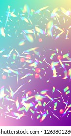 Holographic Light Glitch Effect. Iridescent Background. 
Vector Rainbow Gradient with Sunshine Glare.  Creative Festive Backdrop. 
Mesh Holographic Foil. Trendy Hologram Vector Background.

