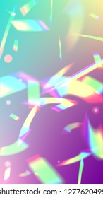Holographic Light Glitch Effect. Iridescent Background. 
Vector Rainbow Gradient with Sunshine Glare.  Creative Festive Backdrop. 
Mesh Holographic Foil. Trendy Hologram Vector Background.
