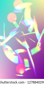 Holographic Light Glitch Effect. Iridescent Background. 
Vector Rainbow Gradient with Sunshine Glare.  
Mesh Holographic Foil. Trendy Hologram Vector Background. Creative Festive Backdrop. 

