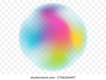Holographic liquid geometric round shape on checkered background. Technology futuristic abstract vector design