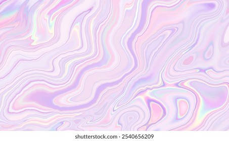 Design de fundo de mármore líquido holográfico com ondas de néon.