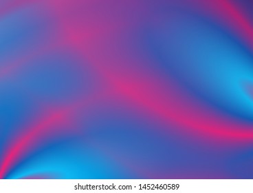 Holographic liquid smooth waves abstract background. Colorful blue purple blurred design. Vector illustration