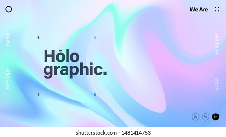 Holographic liquid texture abstract background design, colorful gradient fluid wallpaper, futuristic design backdrop