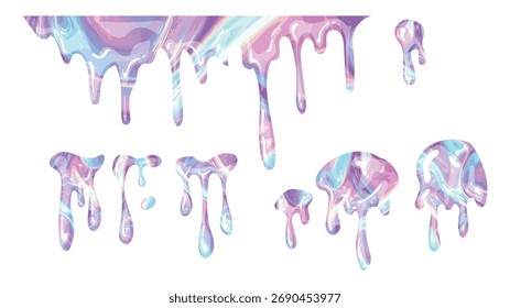 Holographic melting, liquid, vector abstract