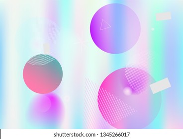 Holographic memphis business vector background. Gradient hipster horizontal color overlay. Geometric abstract corporate identity holograph pattern. Chaotic dreamy falling memphis wallpaper.