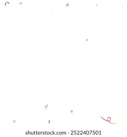 Holographic Memphis Confetti Background. Abstract Vector Geometric Kid Rainbow Pattern. Pride Graphic Lines for Winners and Birthday Cards. 2025 Neon Party. Poster Cover in 80s Style.