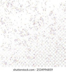 Holographic Memphis Confetti Background. Abstract Vector Geometric Kid Rainbow Pattern. Pride Graphic Lines for Winners and Birthday Cards. 2025 Neon Party. Poster Cover in 80s Style.