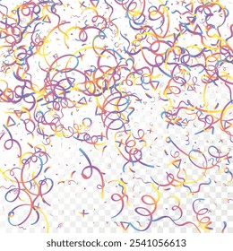 Holographic Memphis Confetti Background. Abstract Vector Geometric Kid Rainbow Pattern. Pride Graphic Lines for Winners and Birthday Cards. 2025 Neon Party. Poster Cover in 80s Style.