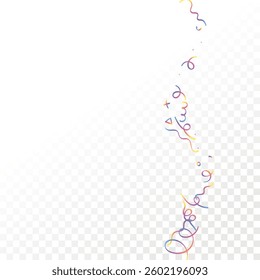 Holographic Memphis Confetti Background. Abstract Vector Geometric Kid Rainbow Pattern. Pride Graphic Lines for Winners and Birthday Cards. 2025 Neon Party. Poster Cover in 80s Style.