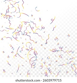 Holographic Memphis Confetti Background. Abstract Vector Geometric Kid Rainbow Pattern. Pride Graphic Lines for Winners and Birthday Cards. 2025 Neon Party. Poster Cover in 80s Style.