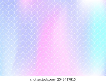 Holographic mermaid background with gradient scales.