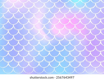 Holographic mermaid background with gradient scales.