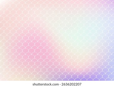 Holographic mermaid background with gradient scales.