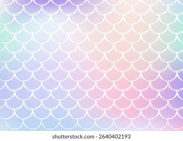 Holographic mermaid background with gradient scales.