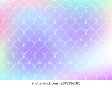 Fundo holográfico da sereia com escalas de gradiente.