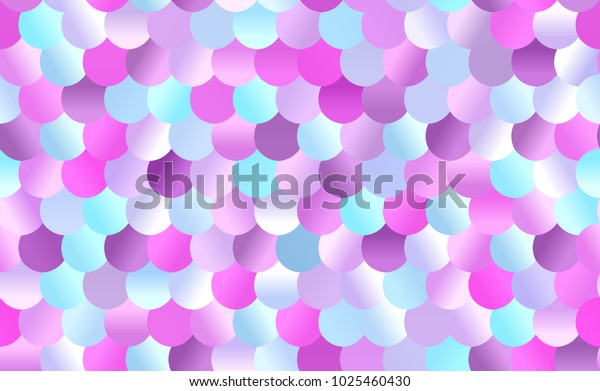 ホログラフィックマーメイドテールスケールシームレスなベクター画像パターン 紫色 ピンク 青のグラデーションシークイン印刷 波形の背景に魚の皮膚のギラギラ 繰り返しパターンタイル見本を含む のベクター画像素材 ロイヤリティフリー