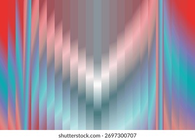 Holographic Metallic Abstract Background with Vertical Gradient Stripes