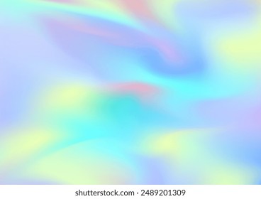 Holographic Neon Color Wavy Vibrant Fluid Gradient Background. Multicolor Vivid Glow Colorful Curve Wallpaper. Bright Blurred Dynamic Light Blurry Texture. Sunset Liquid Water Pastel Sunrise Gradient 