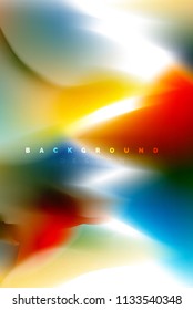 Holographic paint explosion design, fluid colors flow, colorful storm. Liquid mixing colours motion concept, trendy abstract background layout template for business presentation, app wallpaper banner