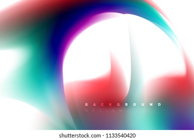 Holographic paint explosion design, fluid colors flow, colorful storm. Liquid mixing colours motion concept, trendy abstract background layout template for business presentation, app wallpaper banner