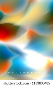 Holographic paint explosion design, fluid colors flow, colorful storm. Liquid mixing colours motion concept, trendy abstract background layout template for business presentation, app wallpaper banner