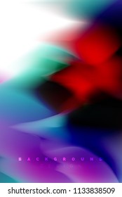 Holographic paint explosion design, fluid colors flow, colorful storm. Liquid mixing colours motion concept, trendy abstract background layout template for business presentation, app wallpaper banner