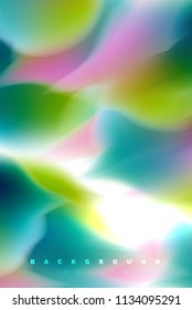 Diseño de explosión de pintura holográfica, flujo de colores fluidos, tormenta colorida. Diseño de movimiento de colores de mezcla líquida, plantilla de diseño de fondo abstracto de moda para presentación de negocios, banner de papel tapiz de aplicación