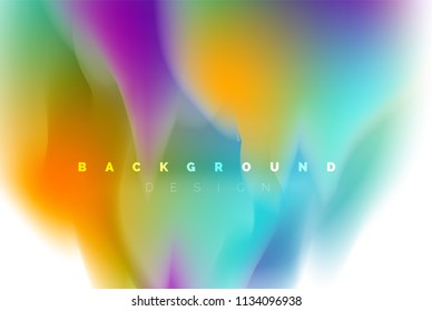 Holographic paint explosion design, fluid colors flow, colorful storm. Liquid mixing colours motion concept, trendy abstract background layout template for business presentation, app wallpaper banner