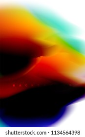 Design holográfico da explosão da pintura, fluido cores fluem, tempestade colorida. Liquid mistura de cores conceito de movimento, modelo de layout de fundo abstrato moderno para apresentação de negócios, aplicativo banner wallpaper