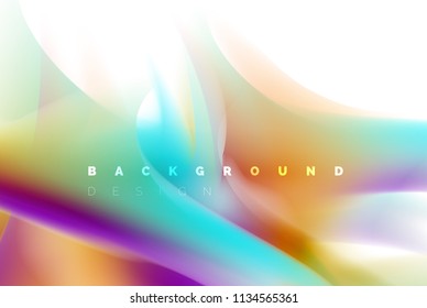 Design holográfico da explosão da pintura, fluido cores fluem, tempestade colorida. Liquid mistura de cores conceito de movimento, modelo de layout de fundo abstrato moderno para apresentação de negócios, aplicativo banner wallpaper