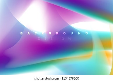 Design holográfico da explosão da pintura, fluido cores fluem, tempestade colorida. Liquid mistura de cores conceito de movimento, modelo de layout de fundo abstrato moderno para apresentação de negócios, aplicativo banner wallpaper