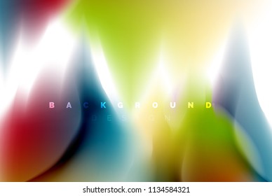 Holographic paint explosion design, fluid colors flow, colorful storm. Liquid mixing colours motion concept, trendy abstract background layout template for business presentation, app wallpaper banner