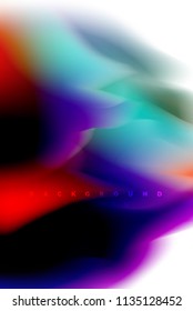 Holographic paint explosion design, fluid colors flow, colorful storm. Liquid mixing colours motion concept, trendy abstract background layout template for business presentation, app wallpaper banner