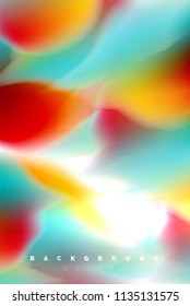 Holographic paint explosion design, fluid colors flow, colorful storm. Liquid mixing colours motion concept, trendy abstract background layout template for business presentation, app wallpaper banner