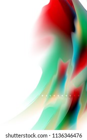 Holographic paint explosion design, fluid colors flow, colorful storm. Liquid mixing colours motion concept, trendy abstract background layout template for business presentation, app wallpaper banner