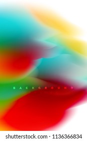 Holographic paint explosion design, fluid colors flow, colorful storm. Liquid mixing colours motion concept, trendy abstract background layout template for business presentation, app wallpaper banner