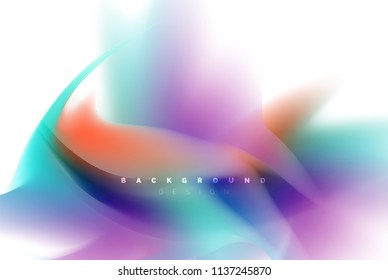 Holographic paint explosion design, fluid colors flow, colorful storm. Liquid mixing colours motion concept, trendy abstract background layout template for business presentation, app wallpaper banner