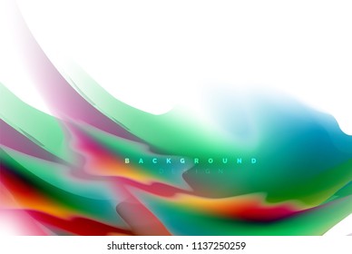 Holographic paint explosion design, fluid colors flow, colorful storm. Liquid mixing colours motion concept, trendy abstract background layout template for business presentation, app wallpaper banner