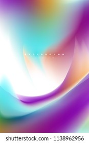 Design holográfico da explosão da pintura, fluido cores fluem, tempestade colorida. Liquid mistura de cores conceito de movimento, modelo de layout de fundo abstrato moderno para apresentação de negócios, aplicativo banner wallpaper