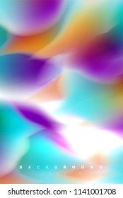 Holographic paint explosion design, fluid colors flow, colorful storm. Liquid mixing colours motion concept, trendy abstract background layout template for business presentation, app wallpaper banner