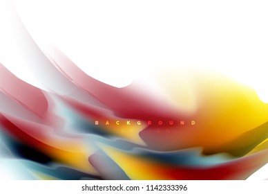 Holographic paint explosion design, fluid colors flow, colorful storm. Liquid mixing colours motion concept, trendy abstract background layout template for business presentation, app wallpaper banner