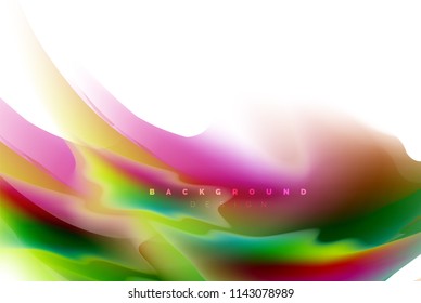 Design holográfico da explosão da pintura, fluido cores fluem, tempestade colorida. Liquid mistura de cores conceito de movimento, modelo de layout de fundo abstrato moderno para apresentação de negócios, aplicativo banner wallpaper