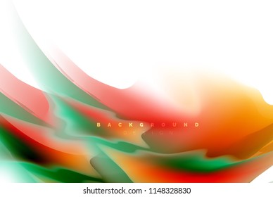 Holographic paint explosion design, fluid colors flow, colorful storm. Liquid mixing colours motion concept, trendy abstract background layout template for business presentation, app wallpaper banner